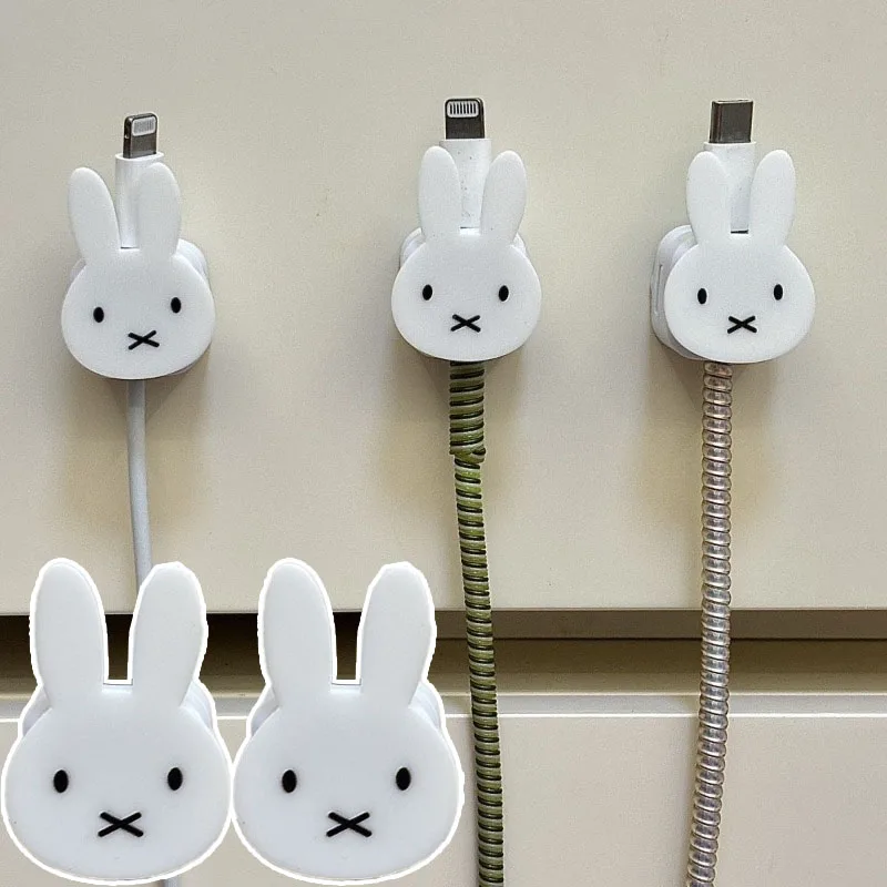 Miffy – support de gestion de câbles magnétiques créatif, Clip de câble magnétique, organisateur Anime pour accessoires de maison et de bureau, 1/2/3 pièces, nouveau