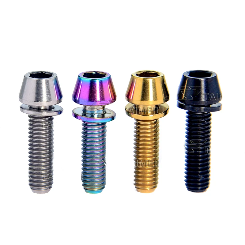 AliExpress TAIMEILI 1pcs titanium alloy screw m5x16/18/20 cone head non open washer bicycle mounting screw