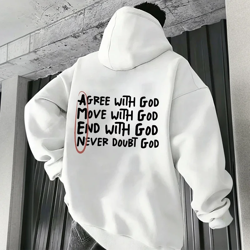 2026Hot Sale Christian God Printed Hoodie for Men High Quality Hooded Long Sleeved Top All Season Daily Casual Fashion Pullover
