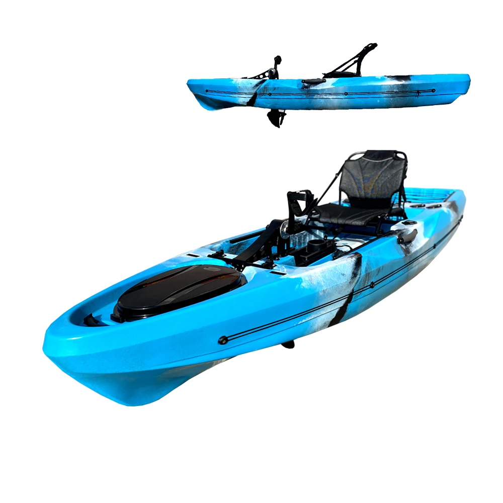 2022 New Mold Rowing Fishing Boat Pedal Kayak with Pedal Designed Single Seat Plastic OEM Logo