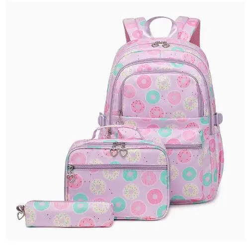 

Girls 3 pcs set School Student Schoolbag for girls fashion leisure large capacity junior high school shoulders backpack for girl