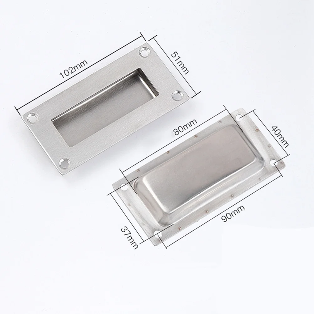 

2pcs Dark Install Embedded Drawer Handle Stainless Steel Hidden Pull For Cabinet Wardrobe Door Durable Simple Aluminum Alloy