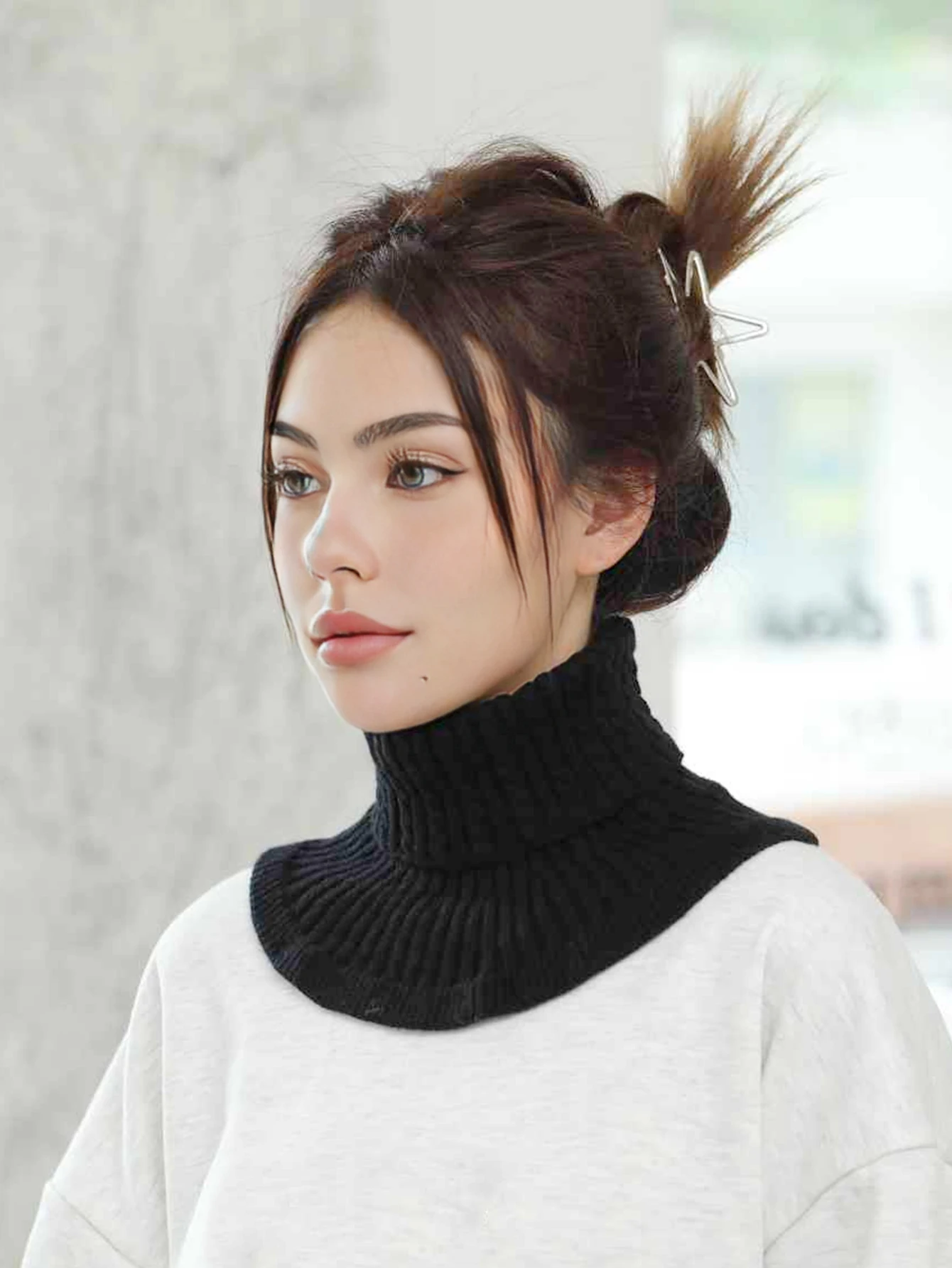 A Knitted Scarf With Wooden Ear Edge Lovely Casual Warmth,Autumn And Winter Women\'s Scarf