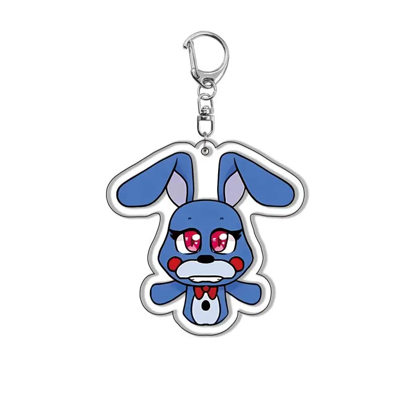 Anime FNAF Keychains Horror Game Figures Bonnie Foxy Chica Double Sided Cartoon Pendants Key Chains Collection Accessories Gifts