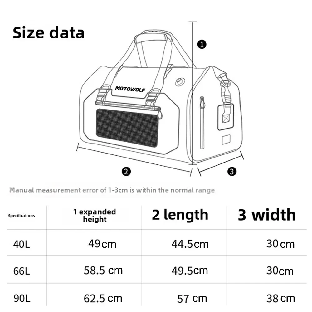 العالمي للدراجات النارية مقاوم للماء الذيل أكياس المقعد الخلفي أكياس الدراجات التخييم حقيبة سفر دراجة نارية سكوتر الرياضة الأمتعة حزمة 66L 40L #3