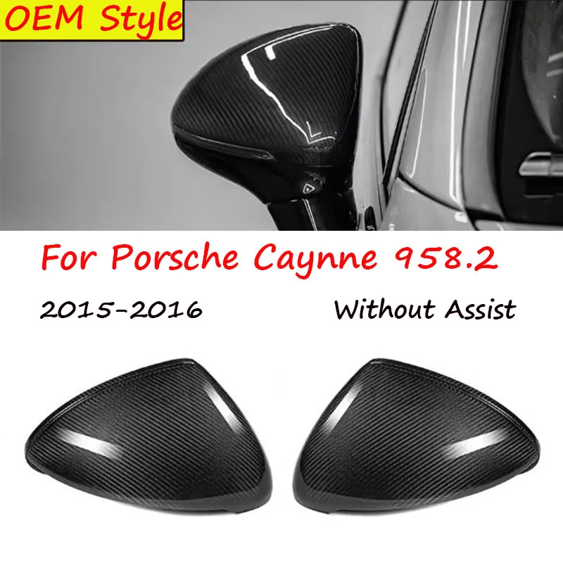 

Real Dry Carbon Fiber Car Door Side Wing Rearview Mirror Cover Caps Glossy For Porsche Caynne 958.2 2015-2016 OEM Style