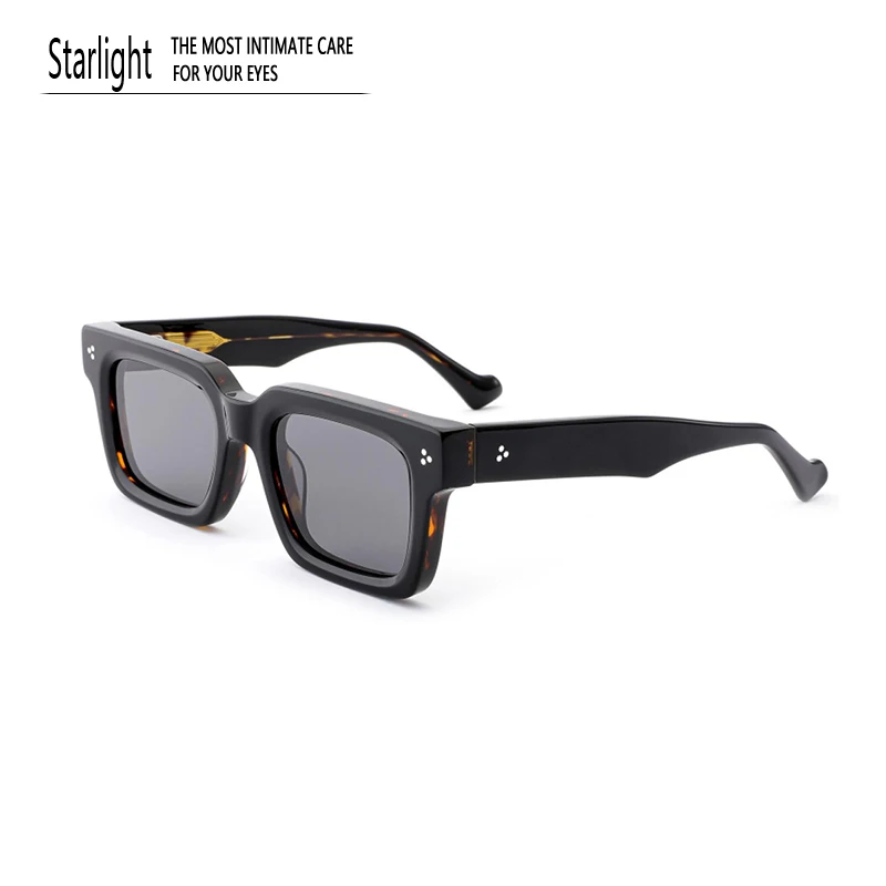 

Утолщенные ацетатные поляризационные солнцезащитные очки, мужские квадратные очки из ацетата, мужские классические уличные очки UV400, модные очки для вождения на велосипеде