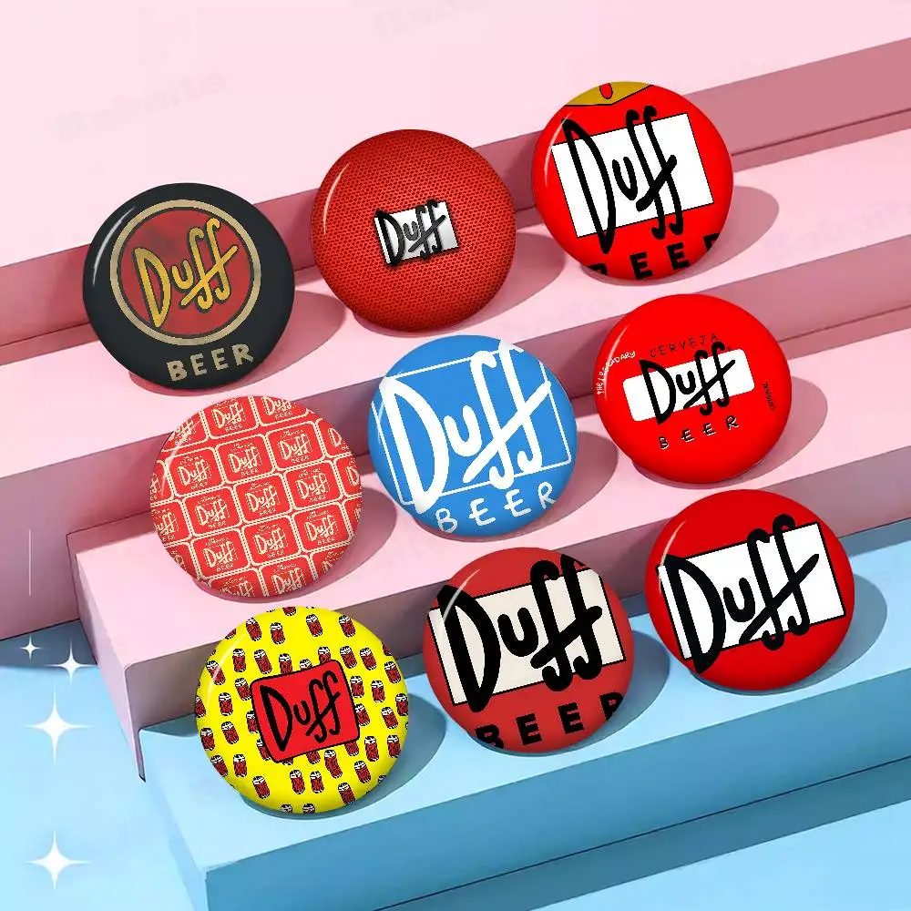 Ft D-Duffs Beer Round Button Pins Slogan Creative Brooches Backpack Clothes Decoration Fashion Cartoon Jewelry Gifts