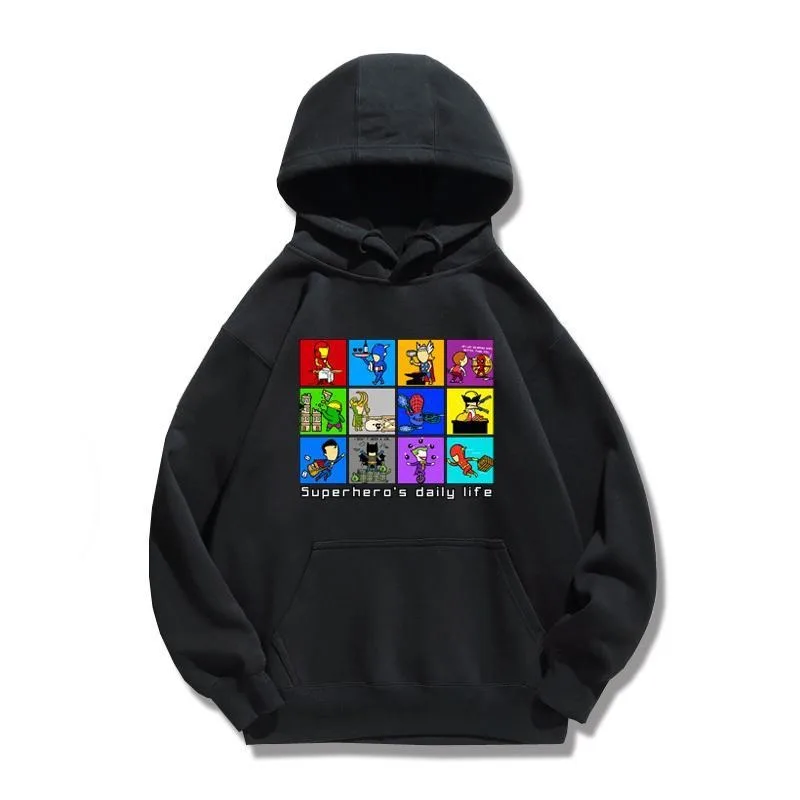 Original Marvel Superhero Print Hoodie 2025 Autumn/winter New Men's and Women's American Plus Size Loose Casual Sweater Top