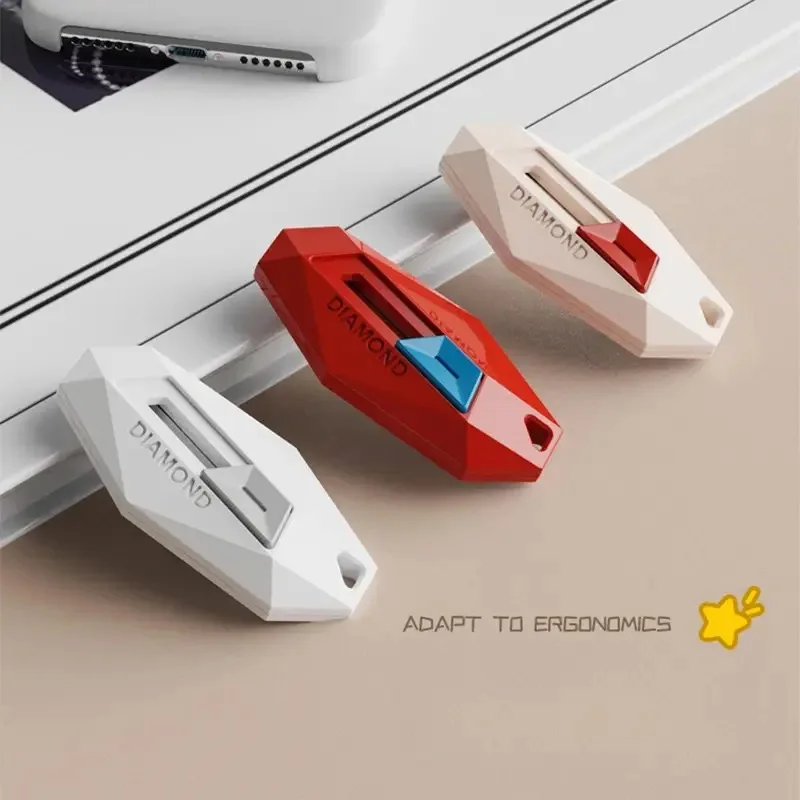 Safe Round Head Magnetic Box Cutter, Diamond Design Portable Utility Knife, Multi-use Letter Opener for Carton Package Unboxing