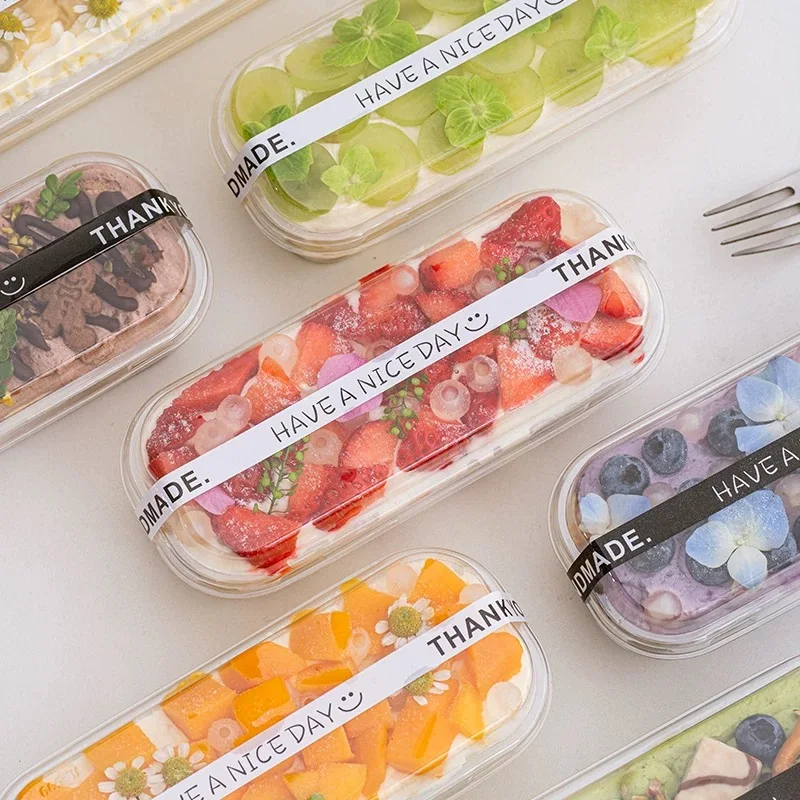 Rectangular Dessert Packaging Box, Soy Milk Cake, Mille-Feuille Mousse, Disposable Baking Takeaway Box, Tiramisu Box, Cake Box, 20Pcs + Stickers