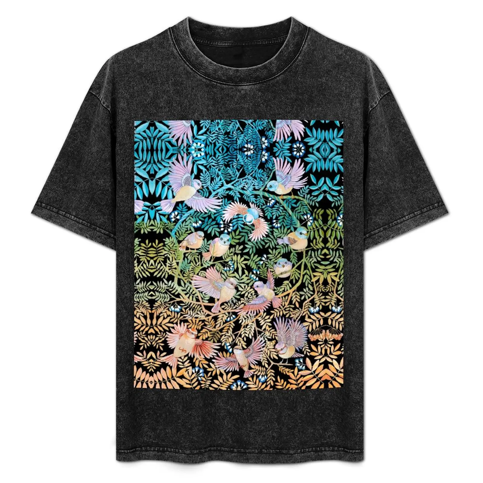 

Tropical Birds T-Shirt Big Size Crew Neck T-Shirt