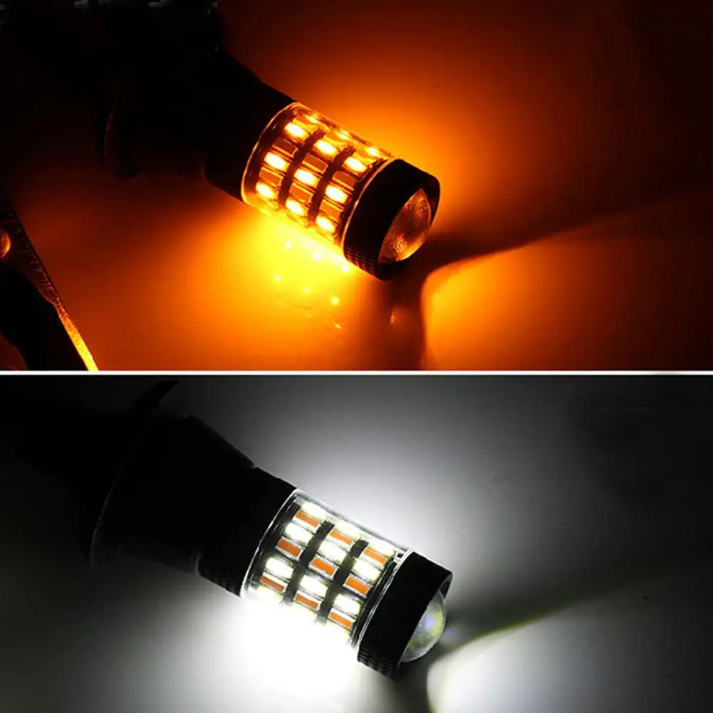 

2X T25 3157 Светодиодный двухцветный указатель поворота Автомобильный дневной свет Обратный стоп-сигнал Ходовой светодиодный фонарь V3C1