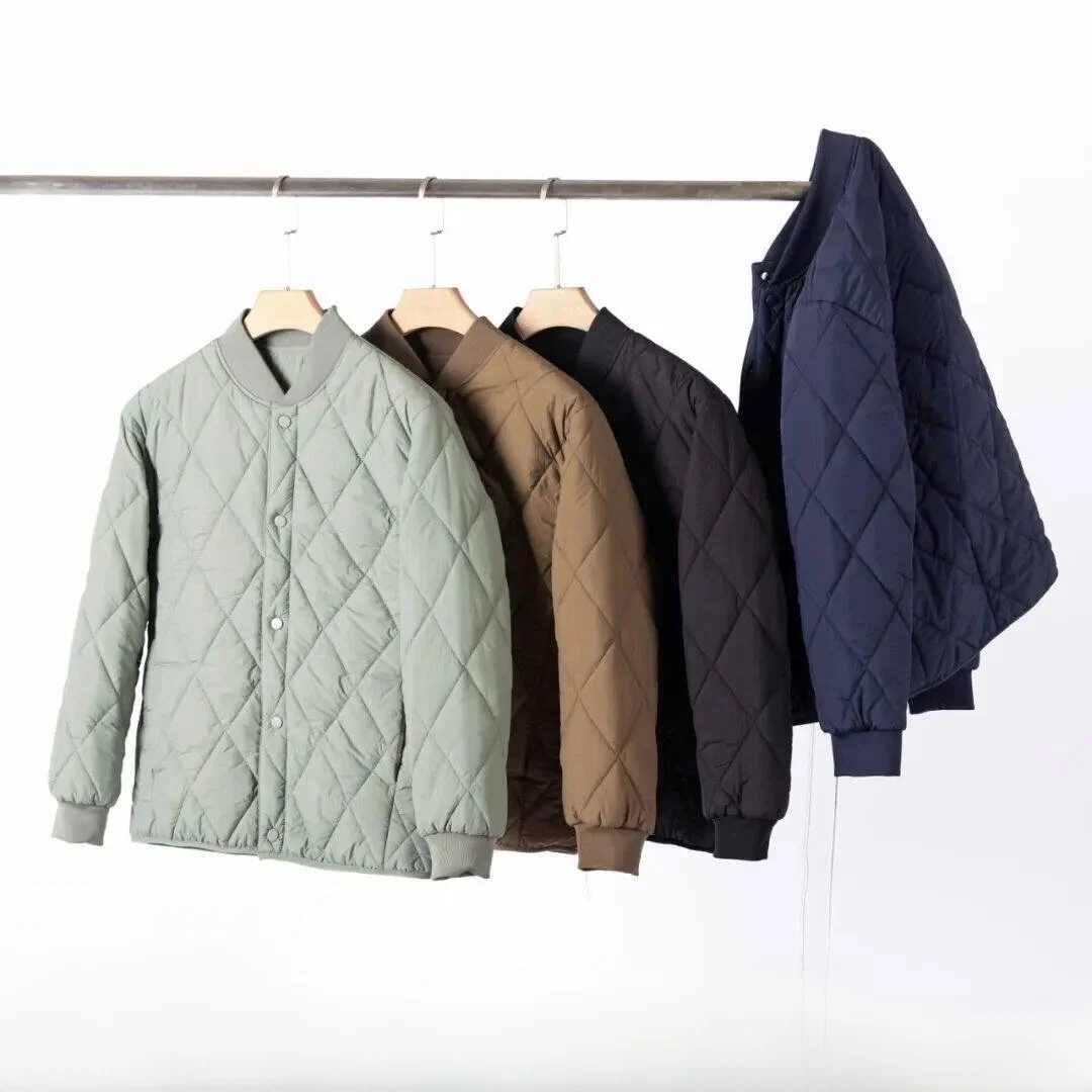 

American Casual Sle Waterproof Cotton Jaet Baseball Collar Men's Autumn Winter Warm Air Stitched Fill Stand Fit Long S...