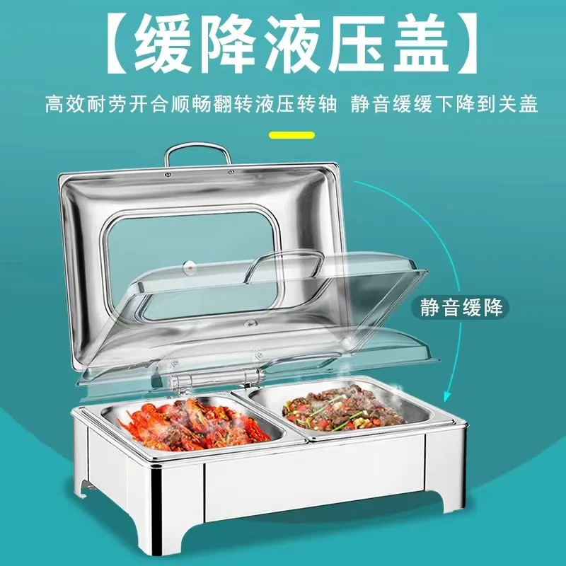 Chaffing Dishes Buffet Catering Stainless Steel Luxury Food Warmer Gold Hydraulic Cheffing Chafing Dish Buffet Set For Catering