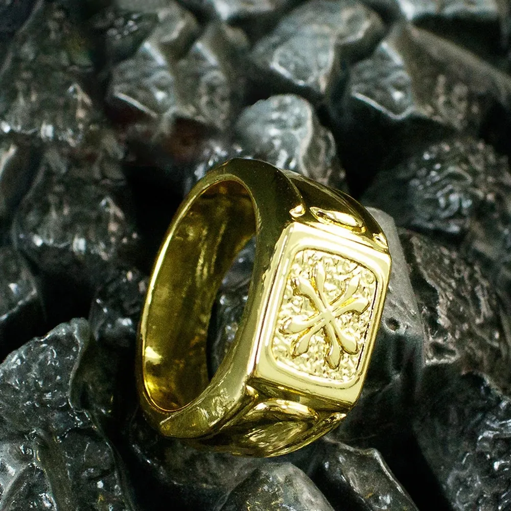 Jogo delta force anel cosplay moda anéis dourados metal hip hop anel de dedo adulto unisex festa adereços um tamanho