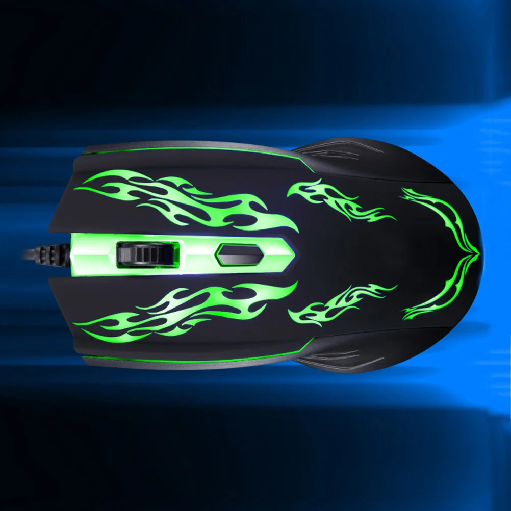 

1600dpi Optical Wired Game Mouse Black 4 Button Dpi Switch Colorful LED Lights Ergonomic Design for Pc Gaming Portable Computer