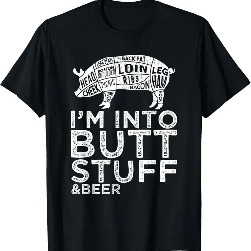 Butt Stuff And Beer Pork Cuts Grilling Bbq Jokes Anti Vegan T Shirt