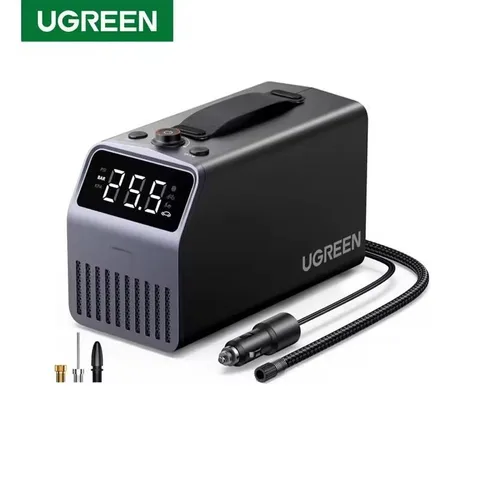 Портативный автомобильный компрессор UGREEN для подкачки шин, 150 PSI, 12В, с точным цифровым дисплеем для измерения давления в шинах