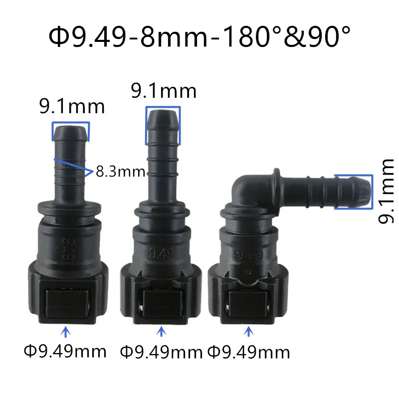 high quality 9.49mm SAE 3/8 Fuel pipe plastic QUICK fittings double clip Fuel line connector with double lock 2pcs a lot