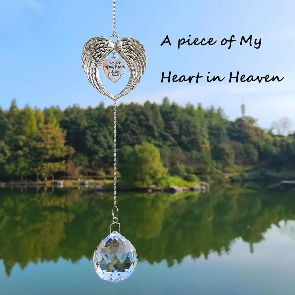 Loss of Loved One Pendant Angel Wing Sun Catcher for Bereavement Gifts Rainbow Pendant for Loss of Loved One Heartfelt