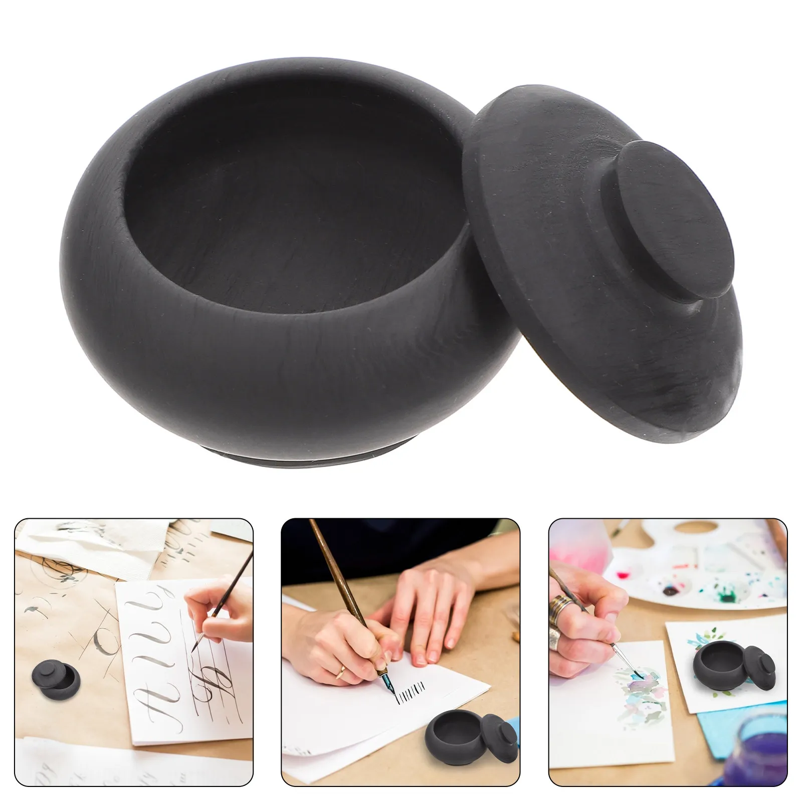 1Pcs Useful Calligraphy Inkstone Students Inkstone Painting Inkslab Classic Design Desk Decoration Ink Grinding Stone for Daily