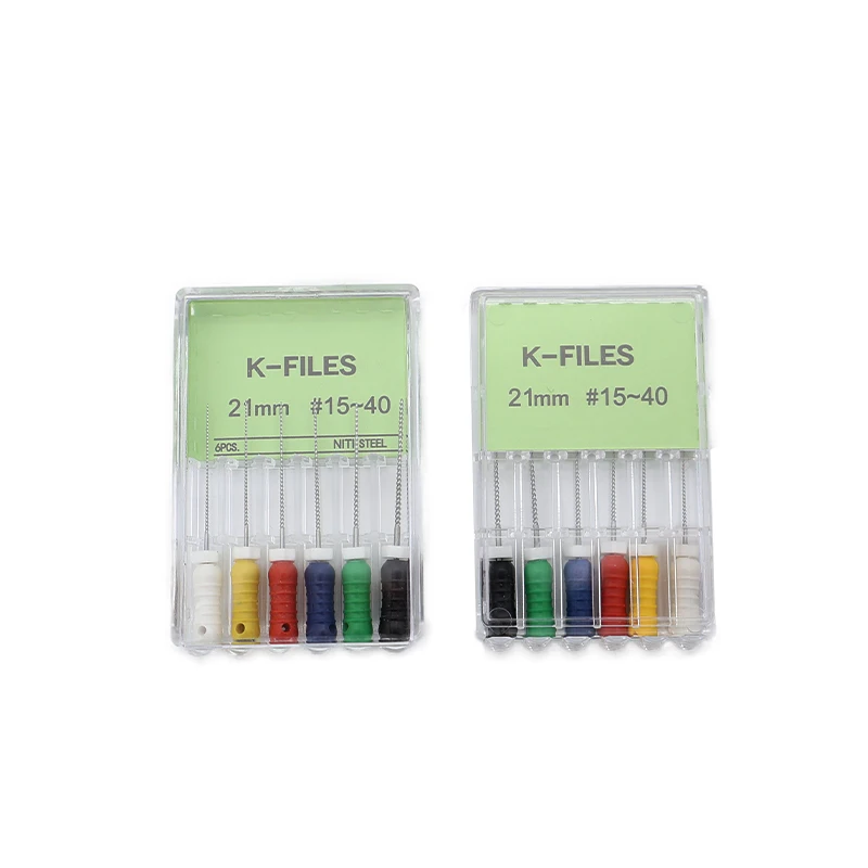 TJDent 6pcs/Pack 21mm 25mm Dental K-FILE NiTi Flexible Endo Root Canal Hand Use Endodontic Nickel Titanium Treatment Tools