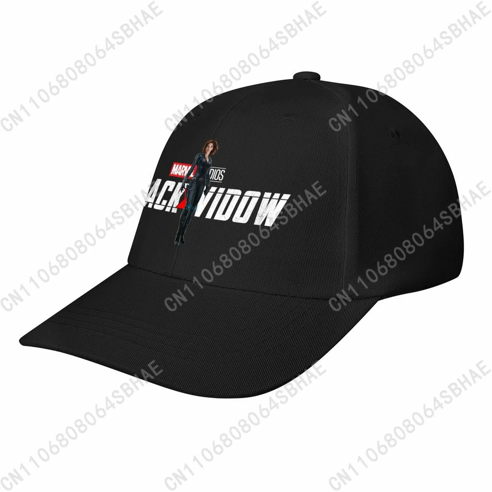 

Marvel Black Widow Baseball Cap Men Women Curved Brim Washed Rubber Print Adjustable Daily Wear Cap Custom Casual Gift Cosplay