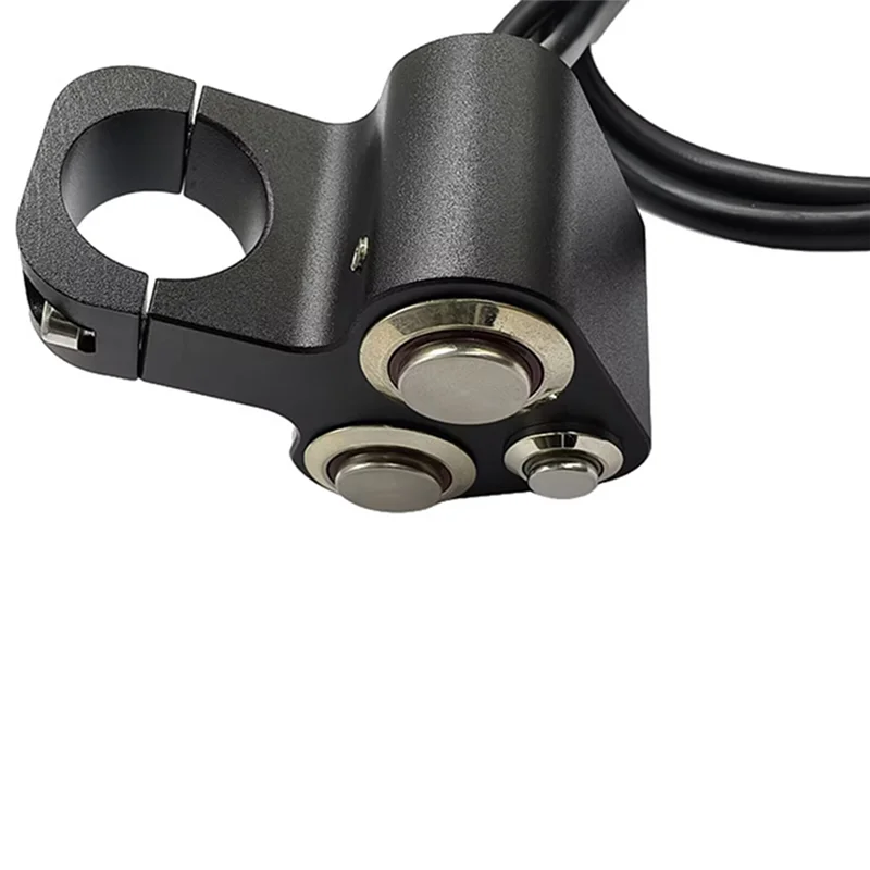 مفتاح مقود عالمي للدراجات النارية مع ضوء LED وقرن ودفع المحرك - 3 وظائف، ضوء أحمر لمفتاح المقود #2