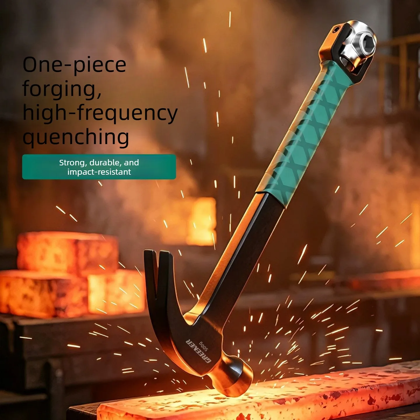 Multi Functional Iron Hammer Integrated Molding Sheep Horn Hammer Woodworking Special Socket Wrench Hammer Hammer Nail Hammer