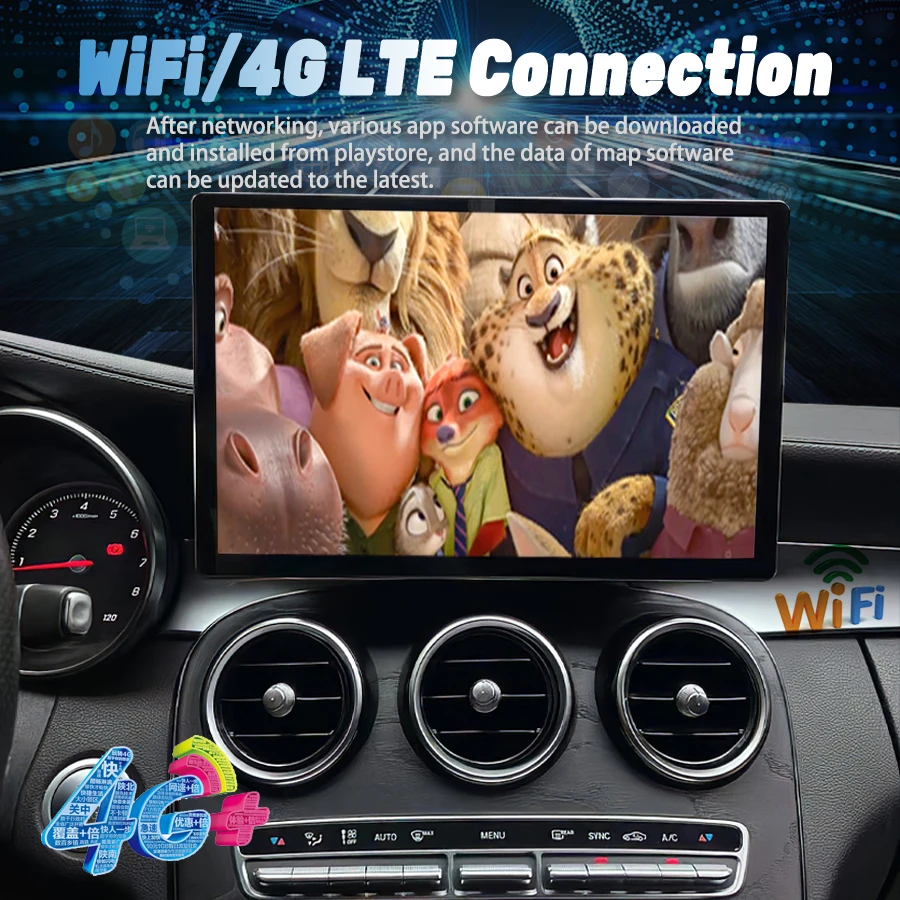 Reproductor automático Carplay Android 14 de 13,3 pulgadas para Mercedes Benz Clase C Clase V W446 W447 X253 W205 2015-2018 Autoradio GPS estéreo HU