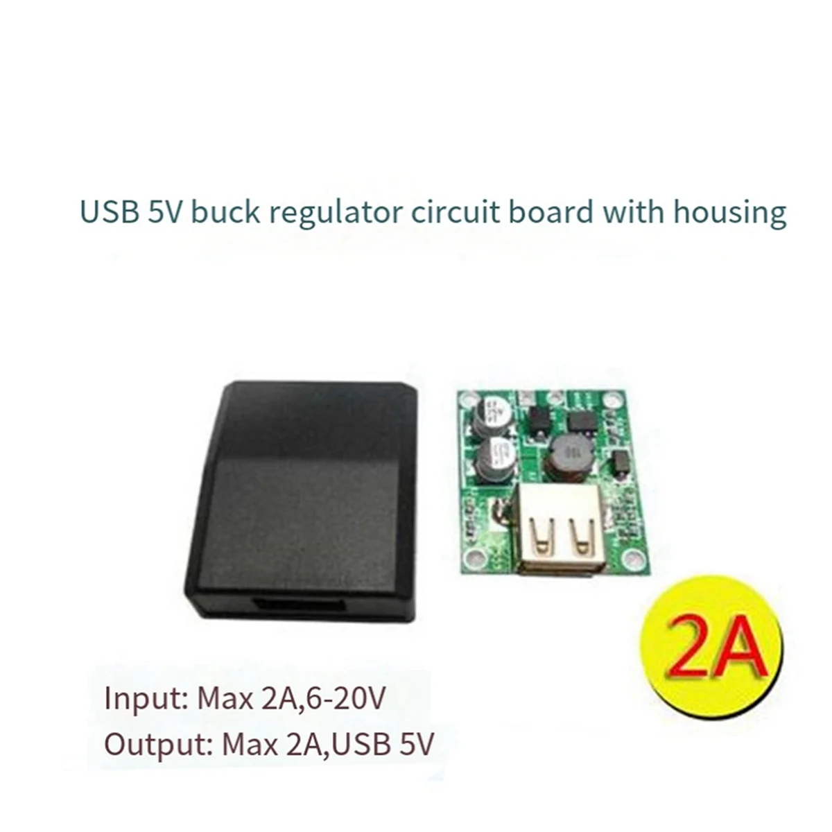 Solar Panel Power Bank USB Charge Voltage Controller Regulator Power Supply with Case 5-20V Input 5V 2A Output