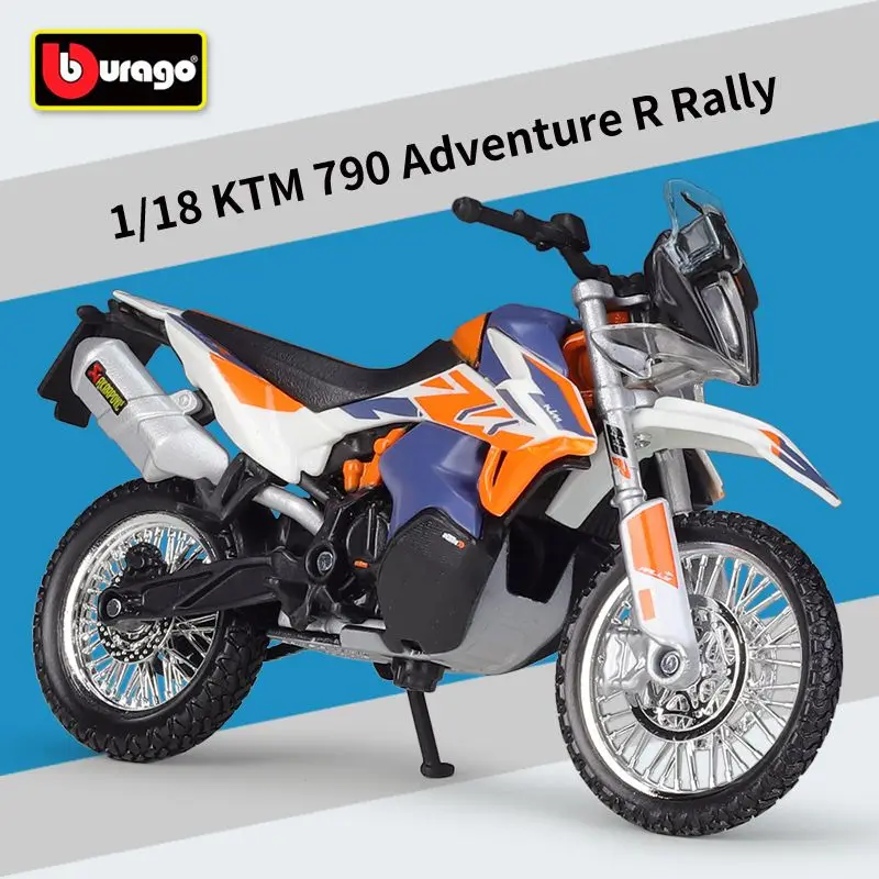 

Bburago 1:18 KTM 790 Adventure R Rally Realistic Alloy Off Road Motorcycle Model Collectible Decoration Boy Toy Gift