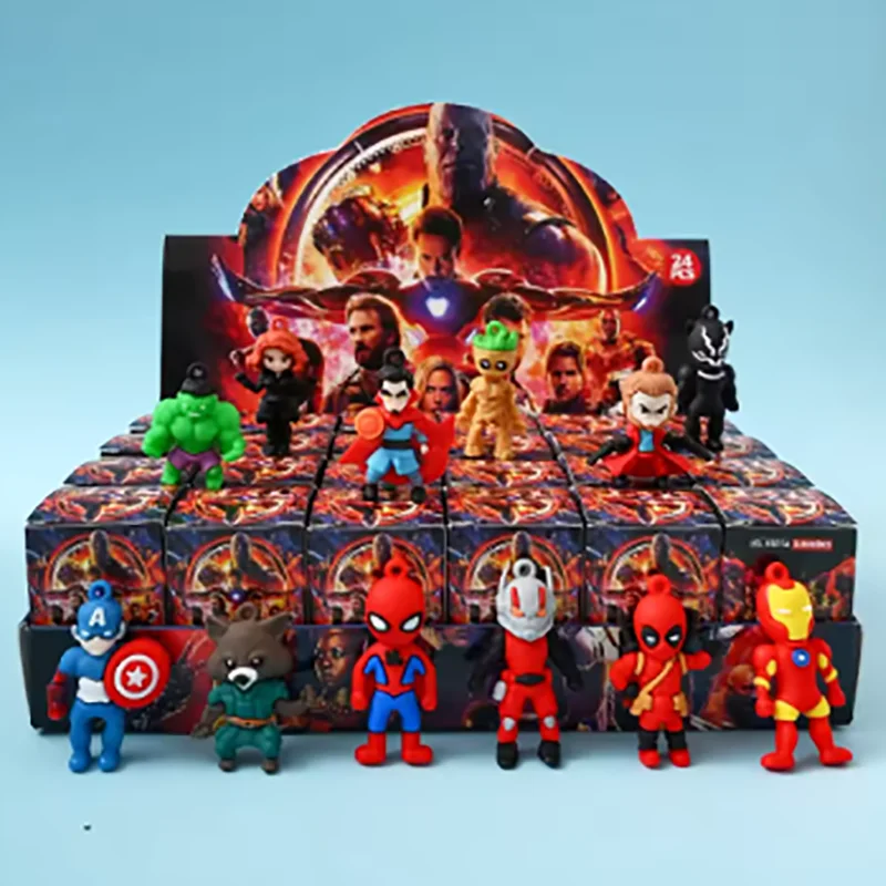 24 Pieces of Marvel Comics Spider-Man Blind Box Toy Model Animation Action Doll Spider-Man Children's Toy Decorative Doll Gift
