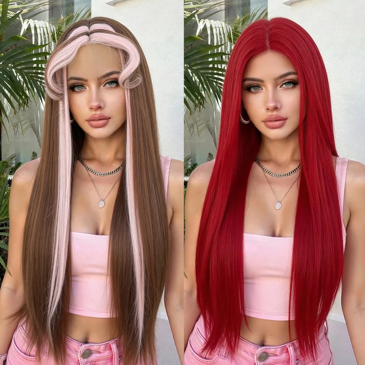

Long Straight/wavy Synthetic U-Part Lace Wig For Women 26 Inch Daily Cosplay Wig