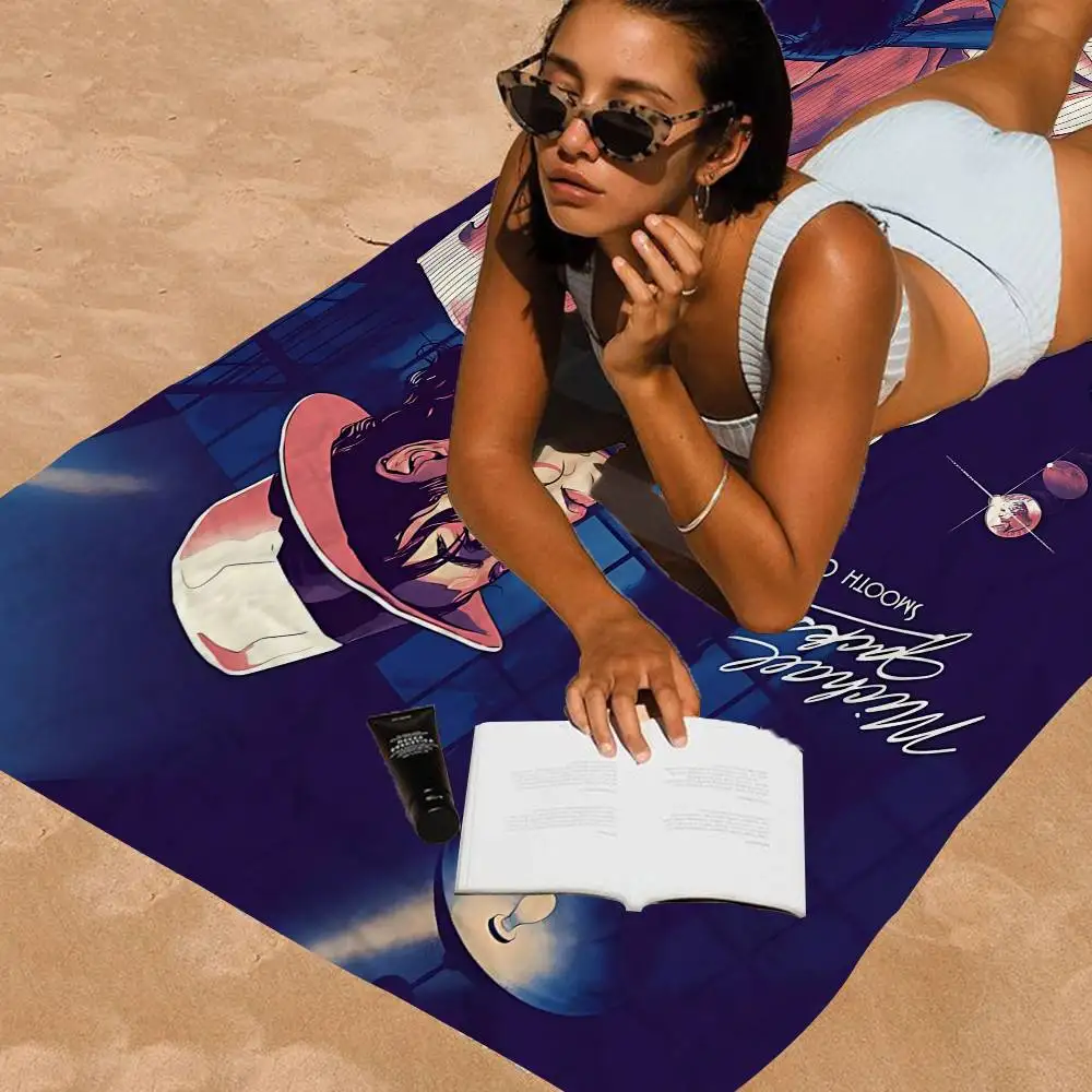 M-Michael Jackson Beach Towel Colorful Bath Towels for Girl Microfiber Quick Dry Custom Sand Free Beach Yoga Spa Gym Pool