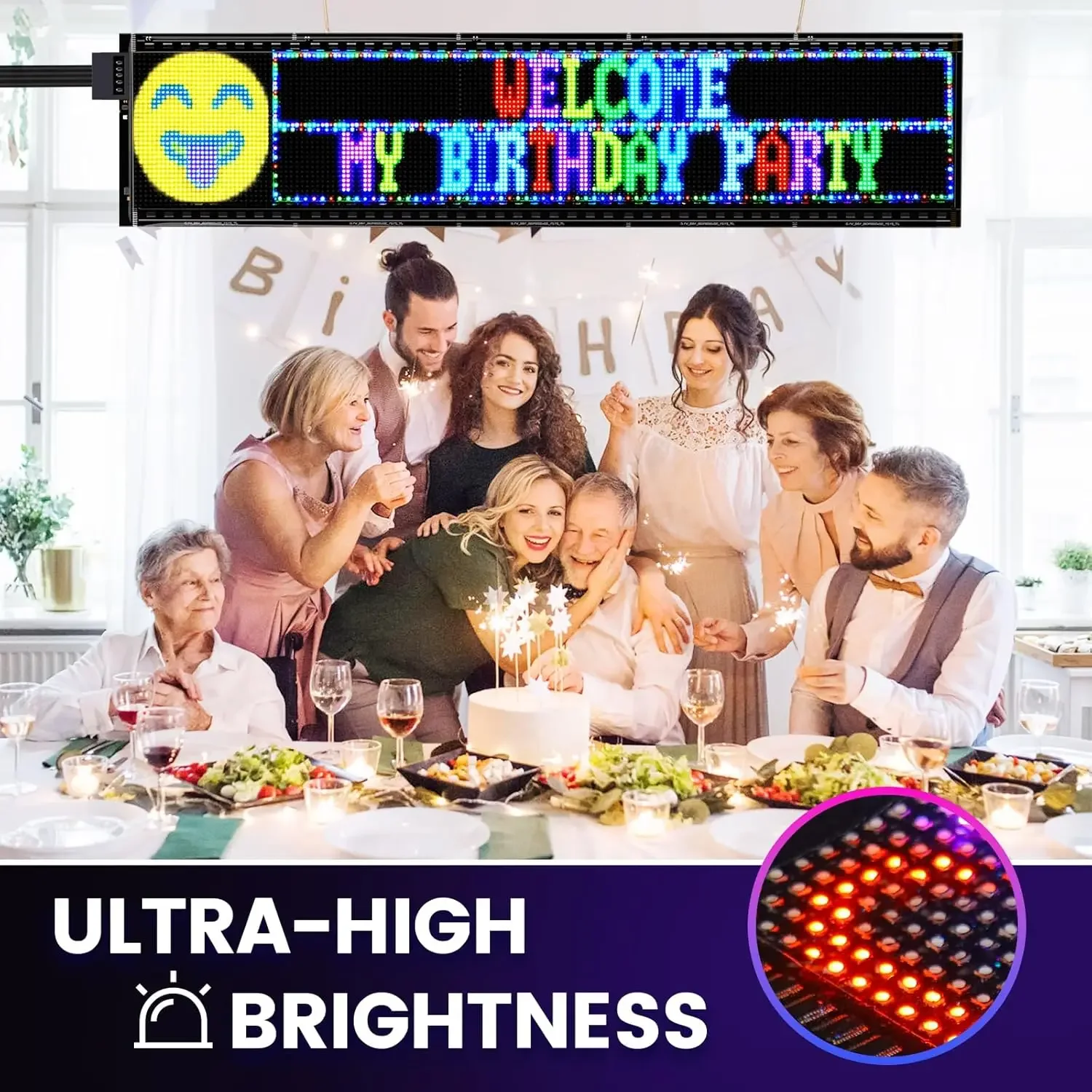 Pára-brisa do carro display led com múltiplas opções de idioma para uso global sinais led placa de sinal do carro flexível led rgb display diy