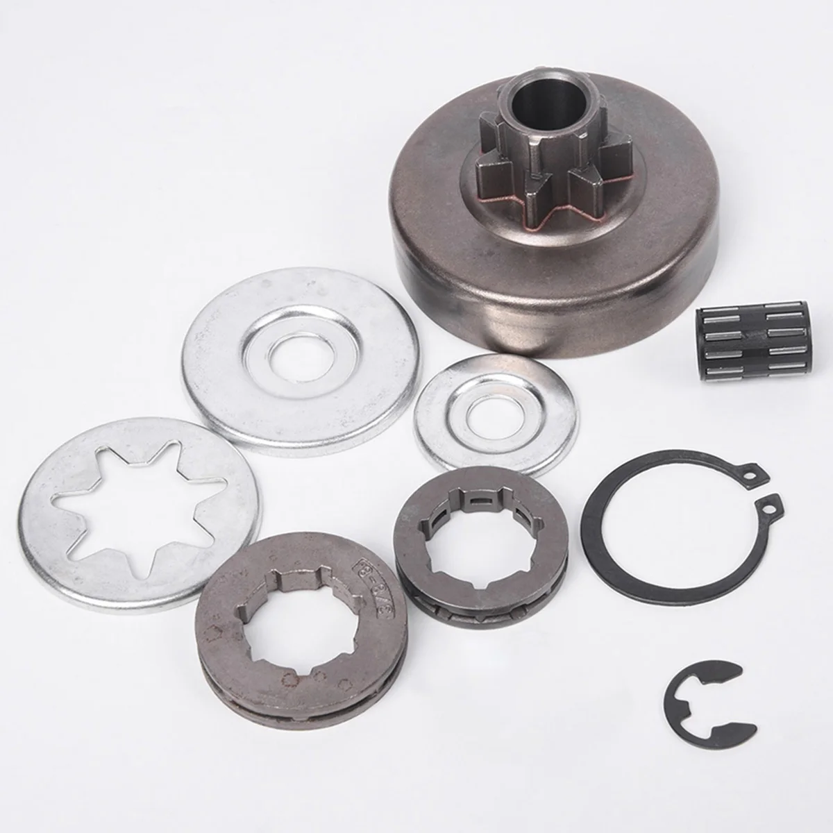 Replacement Clutch Sprocket Rim Drum Washer Bearing Kit for 038 MS380 MS381 Chainsaw 7 Tooth and 8 Tooth Options