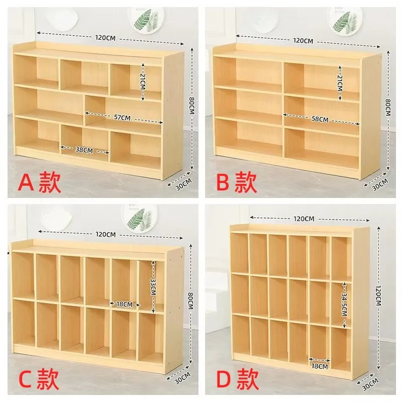 

Solid wood display cabinet Library school storage cabinet