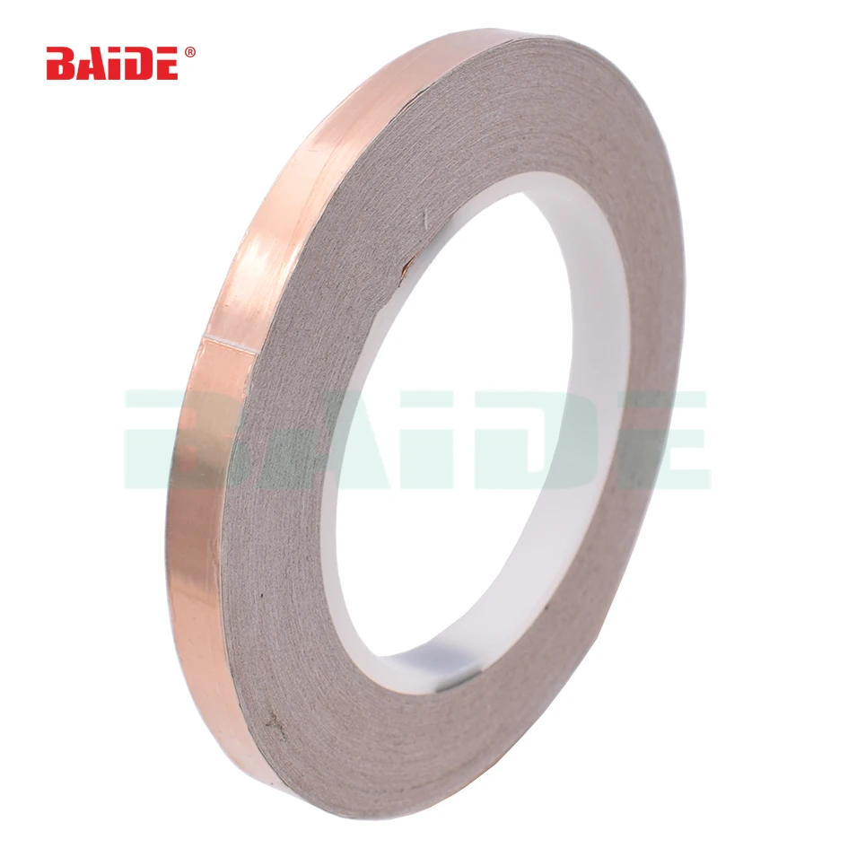 5mm-20mm*50m(0.05mm Thick) Single Conductive Copper Foil Tape Strip Adhesive Shielding Mask High Temperature Tape