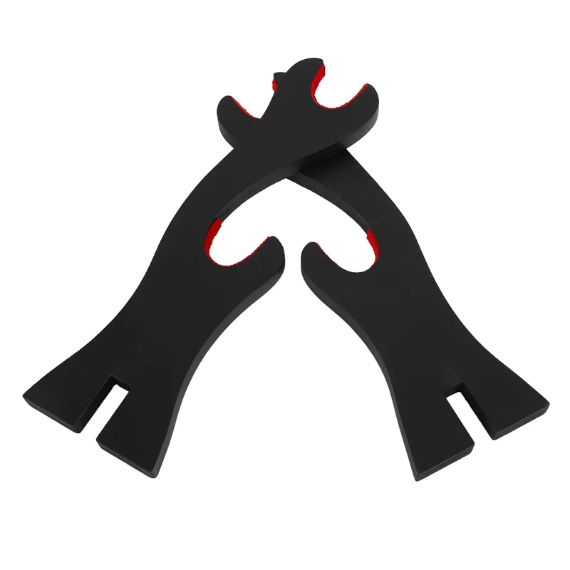 ABWR-4X 2 계층 카타나 사무라이 검 홀더 블랙 브래킷 행거 레드 코튼 디스플레이 스탠드