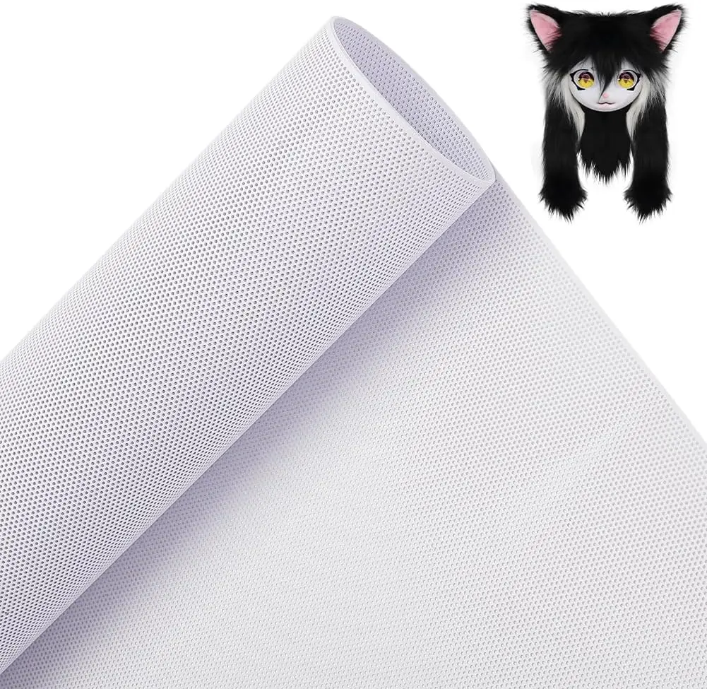 Benutzerdefiniertes Fursuit Eye Mesh 39x11,8 Zoll weißes PVC-Mesh-Netz 0,2 mm dickes, wasserdichtes, bedruckbares Netz für Furries Cosplay-Herstellungsset