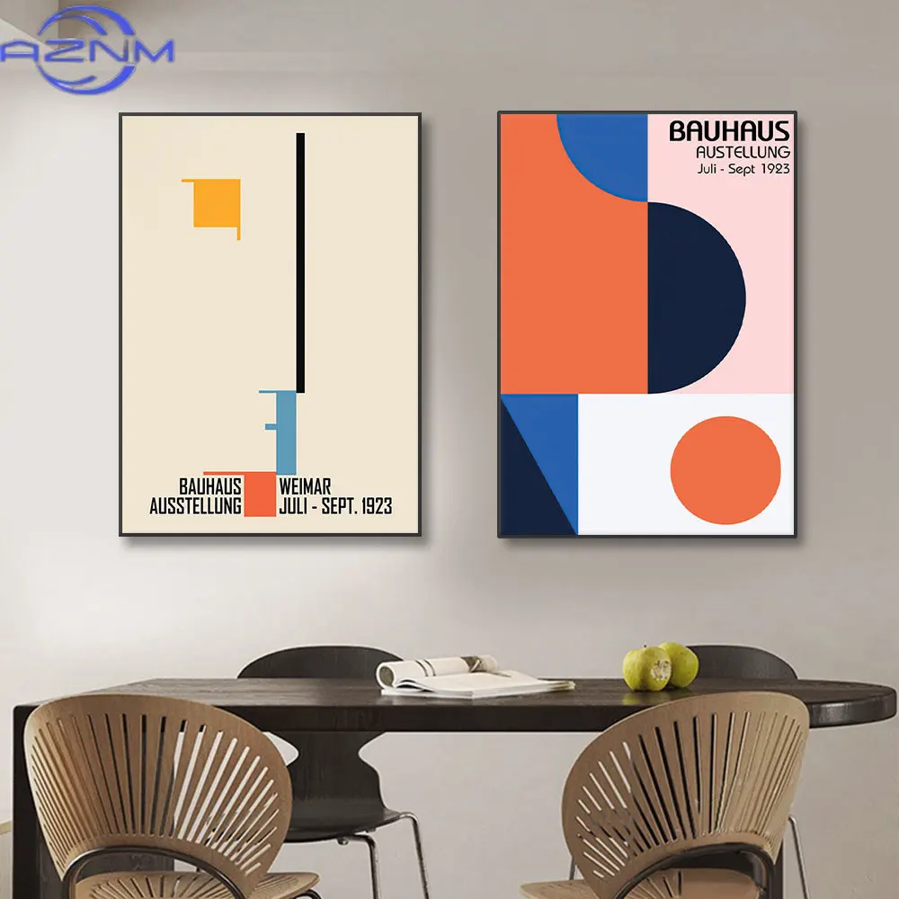AZNM Bauhaus Geometry Mondrian Gallery Wall Pop Art Canvas Painting Nordic Posters And Prints Wall Pictures For Living Room Deco