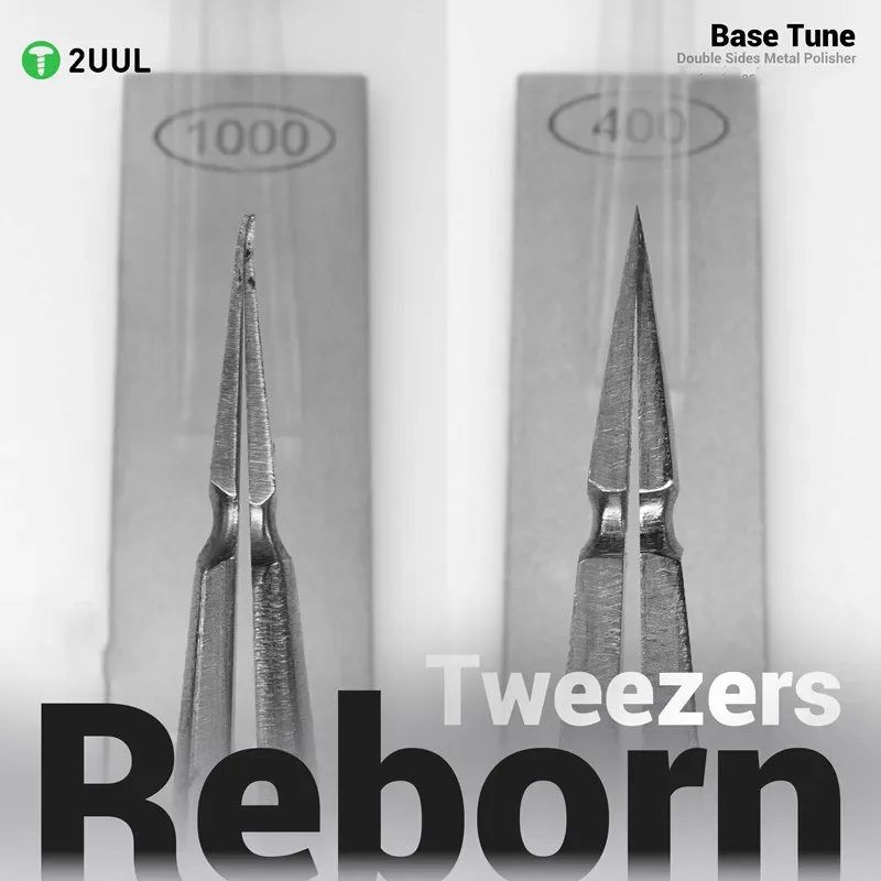 2UUL FM01 핀셋 용 양면 금속 폴리 셔 초극세 연마 세트 미세 연삭 트리밍 용접 팁 연마 도구