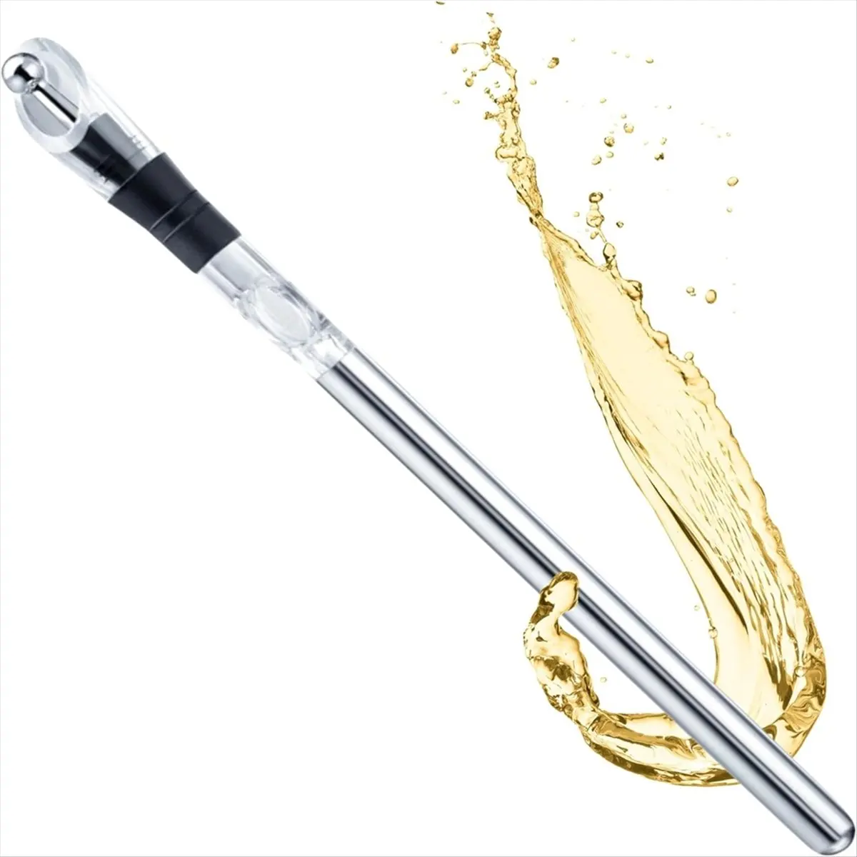 A45I Wine Chiller with Pourer Simono - Effortless Cooling for Up to 3 Hours, Drip-Free Pouring,Silicone and Stainless Steel