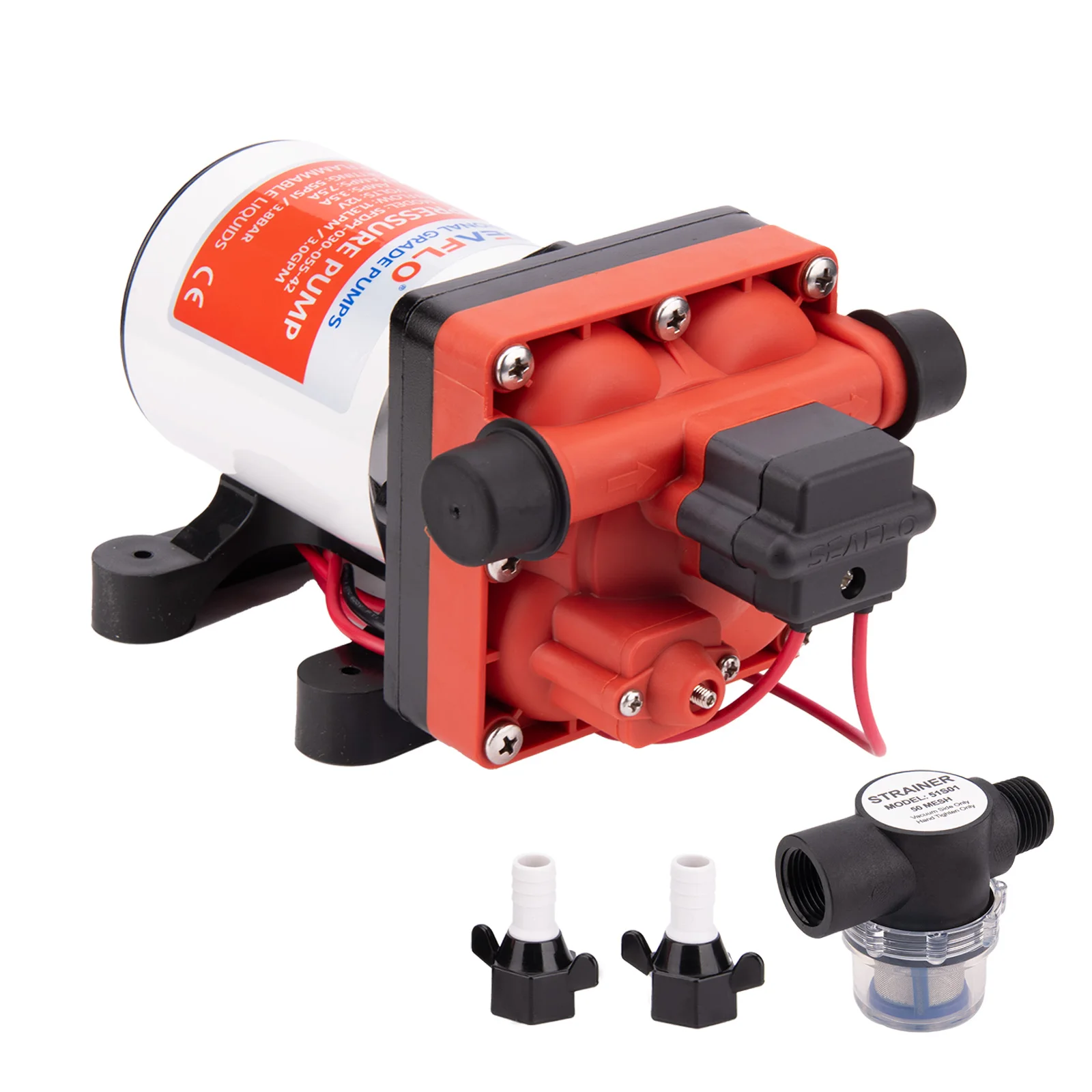 12V Marine selbstansaugende Membranwasserpumpe 3,0 GPM 55PSI für Boot RV Caravan Yacht