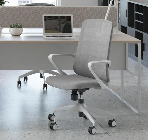 Stainless Steel Fabric Comfortable Drafting Mesh Black Blue for Computer Lab Modern Student Task Chair Ergonomic Office Chair