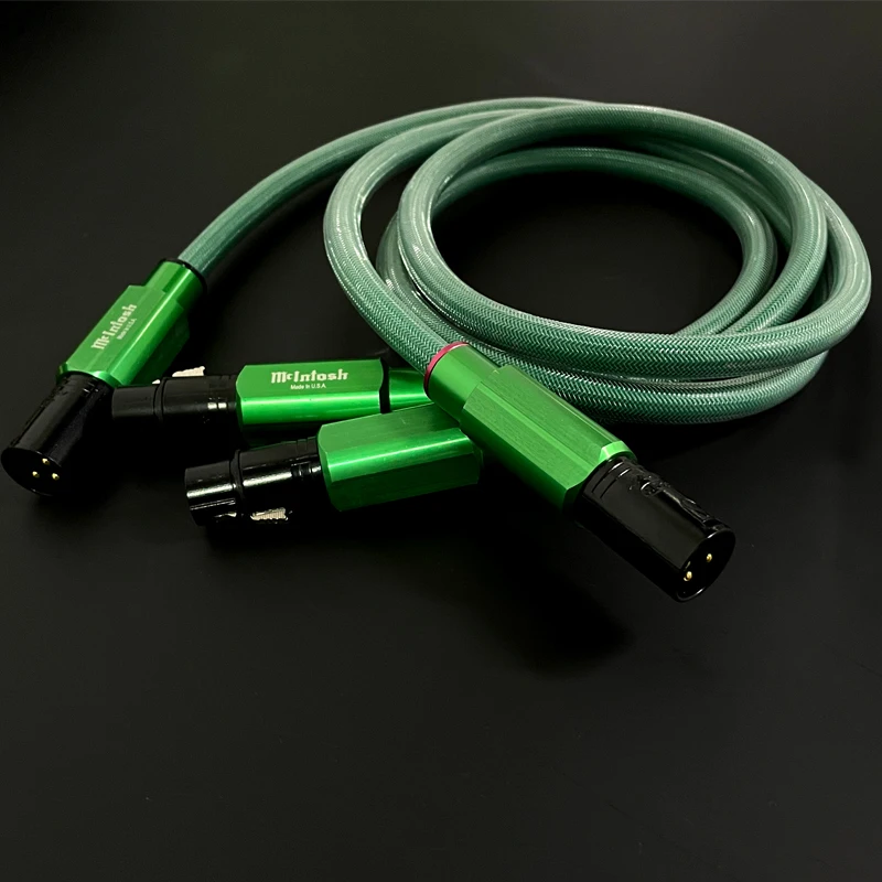 hifi 6N High Purity Copper + Silver Plated Xlr Interconnect Cable with Green Plug Hi-End Male To Female A Pair