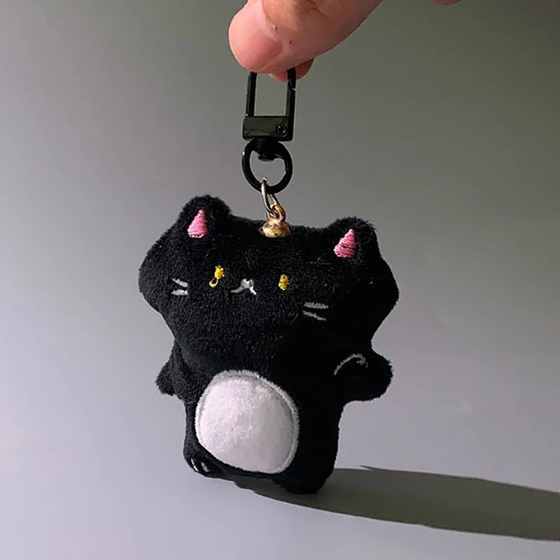 LLavero de gato de peluche suave y esponjoso, colgante de dibujos animados, decoración