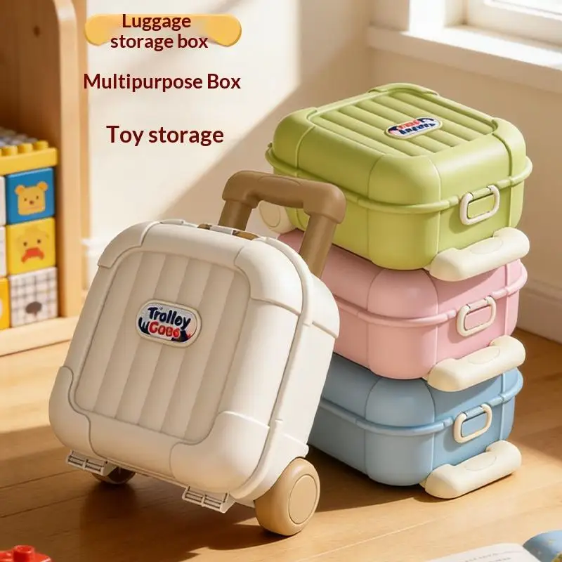 N$ Gepäckaufbewahrungsbox Kinder-Cartoon-Spielzeug-Aufbewahrungsbox Ausziehbarer Griff Trolley-Koffer